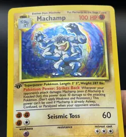 Machamp 08/102 1st Edition Holo Rare Base Set WOTC Pokemon TCG - LP/MP - Image 2