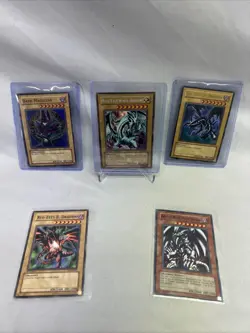 Yugioh Lot Of 5 Blue Eyes White Dragon Dark Magician - Image 1