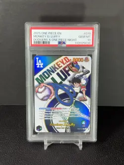 Bandai One Piece CCG Monkey D. Luffy Leader Dodgers x One Piece Night PSA 10 010 - Image 1