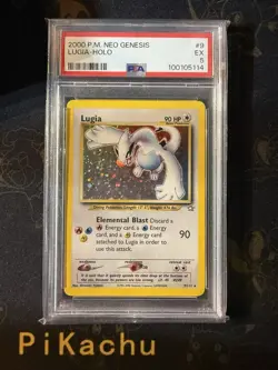 Pokemon TCG Lugia Neo Genesis Holo Rare Card 9/111 Unlimited Edition PSA 5 - Image 1