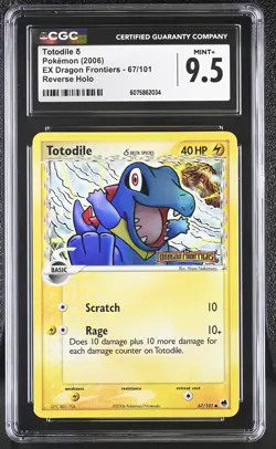 CGC 9.5 Totodile EX Dragon Frontiers 67/101 Reverse Holo STAMPED Pokemon Card - Image 1