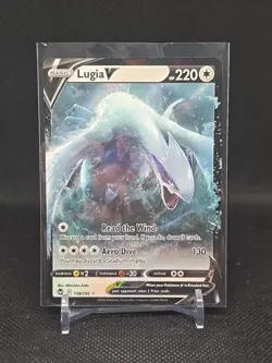 Pokemon Lugia v TCG 138/195 Sword & Shield Silver Tempest Holo Card - NM! - Image 1