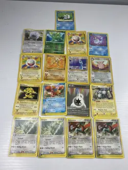 Lot of 19 Vintage Pokemon Cards Dark Wartortle Hitmonlee + More - Image 1