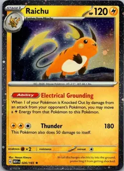 Pokemon TCG Raichu (Cosmos Holo) Rare Miscellaneous Cards & Products 026/165 NM - Image 1