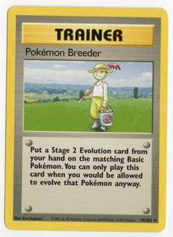 Pokemon Breeder 76/102 Base Set TRAINER Pokemon Card - Image 1