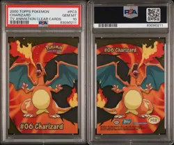 2000 Topps Pokemon Charizard TV Animation Clear Cards PSA 10 GEM Mint - Image 3