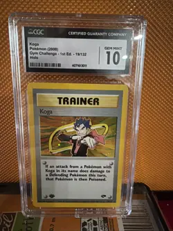 2000 Pokemon Koga 19/132 Gym Challenge Holo 1st edition CGC 10 - Image 1