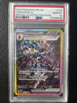 2025 Pokemon PRE EN Special Illustration Rare #147 Ceruledge ex PSA 10💎 - Image 1