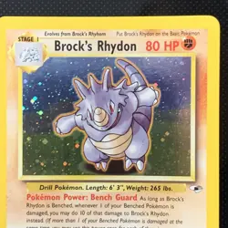 Pokemon TCG Brock's Rhydon Gym Heroes 2/132 Holo Rare NM Ken Sugimori Vintage - Image 3