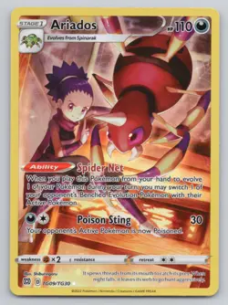 Ariados TG09/TG30 SWSH Brilliant Stars Trainer Gallery Holo Pokemon TCG 2022 - Image 1