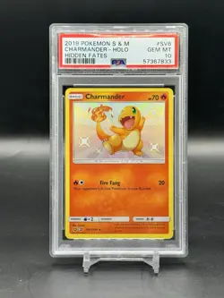 Pokemon TCG Charmander SV6/SV94 Shiny Holo Rare Hidden Fates PSA 10 - Image 1