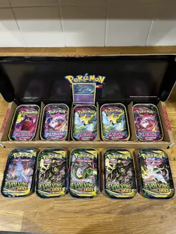 Pokemon Kanto Power Mini Tin 5 Pack Evolving Skies Fusion Strike SEALED ⚡ - Image 1