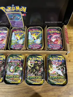 Pokemon Kanto Power Mini Tin 5 Pack Evolving Skies Fusion Strike SEALED ⚡ - Image 2