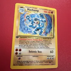 Pokemon TCG Machamp Base Set 8/102 Holo Unlimited Holo Rare * 1st Edition * - Image 1