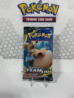 Pokemon TCG Sun And Moon Team Up Booster Pack Sealed. Snorlax/Eevee Art Work - Image 1