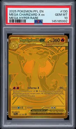 2025 POKEMON PFL EN-PHANTASMAL FLAMES MEGA HYPER RARE MEGA CHARIZARD X EX PSA 10 - Image 1