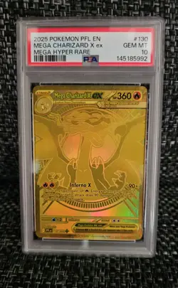 2025 POKEMON PFL EN-PHANTASMAL FLAMES MEGA HYPER RARE MEGA CHARIZARD X EX PSA 10 - Image 3