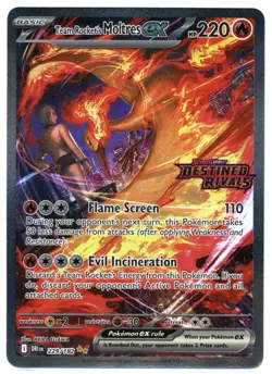 (STAMPED) Pokemon TCG Team Rockets Moltres EX Destined Rivals Card 229/182 SIR - Image 1