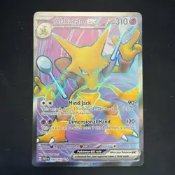 Pokemon Alakazam EX TCG Full Art Ultra Rare Holo Card 188/165 Scarlet and Violet - Image 1