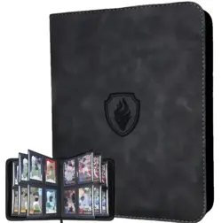 Black -Toploader Binder | Holds 112 Toploaders | 4 Pocket Top Loader Card Binder - Image 1