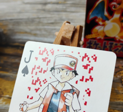 Ash Ketchum - Pokemon Poker Playing Card - vtg 1996 Red/Charizard Deck - LP - Image 4