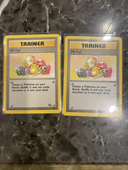 1999 Pokemon TCG Mr. Fuji Fossil Trainer Card 58/62 X2 Vintage Pikachu - Image 1