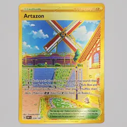 Artazon Gold 229/197 Obsidian Flames OBF Hyper Rare Full Art Pokemon Card - Image 1