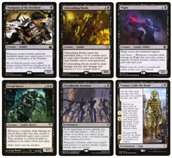 MTG - 6 x Different Rare Black Zombie Cards - For Tribal Commander Decks - LP+ - Image 1