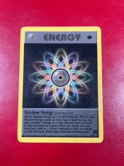 Rainbow Energy 80/82 Team Rocket Regular First Edition Pokemon Card - Image 1