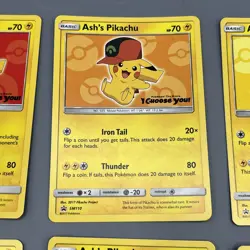 Ash's Pikachu SM109/10/11/12/13/14 Black Star Promo Pokemon Card Lot Set EUC - Image 3