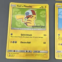 Ash's Pikachu SM109/10/11/12/13/14 Black Star Promo Pokemon Card Lot Set EUC - Image 5