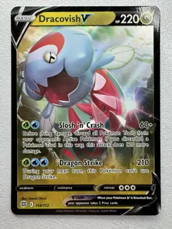Dracovish V 114/172 Ultra Rare Brilliant Stars Pokemon - Pack Fresh Near Mint NM - Image 1
