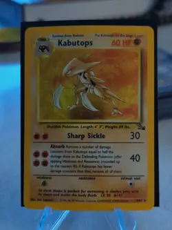 Pokemon TCG Kabutops Fossil 9 Holo Unlimited Holo Rare - LP - Image 1