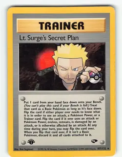 LT. SURGE'S SECRET PLAN 107/132 RARE GYM CHALLENGE POKEMON HP - Image 2