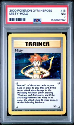 2000 POKEMON GYM HEROES #18 MISTY-HOLO PSA 7 - Image 1