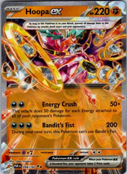 💥Pokemon TCG - Hoopa ex - 098/182 - Double Rare - Paradox Rift - NM💥 - Image 1