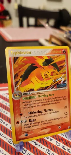 UNSEEN FORCES TYPHLOSION 2005 RARE POKEMON CARD 17/115 Stamped - Image 2