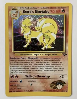 Brock's Ninetales 3/132 Gym Challenge Rare Holo 2000 WOTC Pokemon Card - Image 1