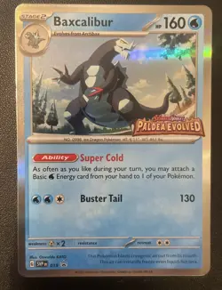 Pokemon Baxcalibur SVP 019 Black Star Prerelease Promo Scarlet & Violet NM - Image 1