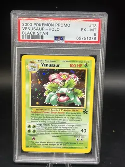 2000 Pokemon Black Star Promo Venusaur Holo. #13 Ex Mint, PSA 6 - Image 1