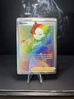 Pokemon TCG Marnie 208/202 Sword & Shield Secret Rare Rainbow Full Art Trainer - Image 1