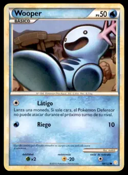 2010 Pokemon HeartGold & SoulSilver Wooper Spanish #88 Basic/Common - Image 1