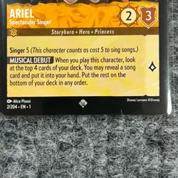 Disney Lorcana The First Chapter Ariel Spectacular Singer 2/204 Super Rare NM - Image 4