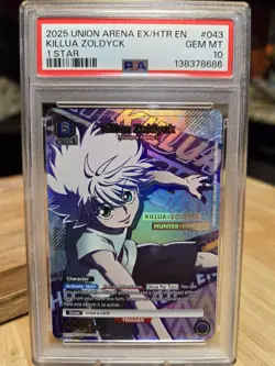 Killua Zoldyck Union Arena Hunter x Hunter EX04BT/HTR-2-043 SR 1 Star - PSA 10 - Image 1