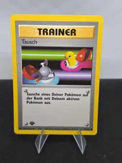 POKEMON Card GERMAN BASE SET 1st Edition TRAINER "TAUSCH" #95/102 Common - Image 1