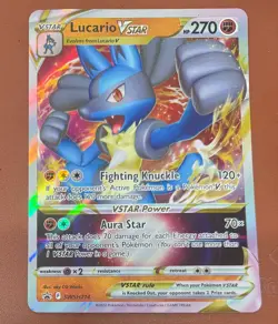 pokemon tcg JUMBO CARD Lucario v star black star promo swsh214 near mint - Image 1