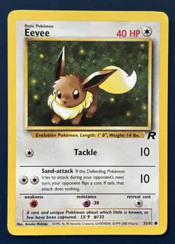 Eevee 55/82 Team Rocket 2000 Regular Common LP-NM Vintage Pokemon Card - Image 1