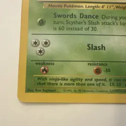 Wizards Pokemon TCG Scyther Jungle No.26/64 Rare Basic HP70 1999 Vintage Card - Image 2