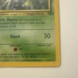 Wizards Pokemon TCG Scyther Jungle No.26/64 Rare Basic HP70 1999 Vintage Card - Image 3