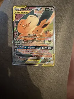Pokemon Eevee & Snorlax GX TAG TEAM Promo Holo SM169 Card 270 HP - Image 1